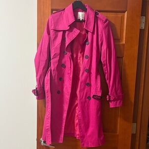 Vibrant Fuchsia Trench Coat for Women